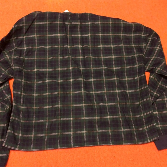 Green and navy blue tartan organic cotton lounge check shirt NWT - Picture 9 of 9